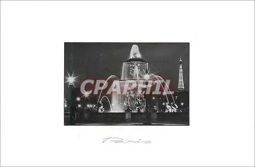Cartes postales moderne Place de la Concorde la Fontaine Eclairage de la Tour Eiffel