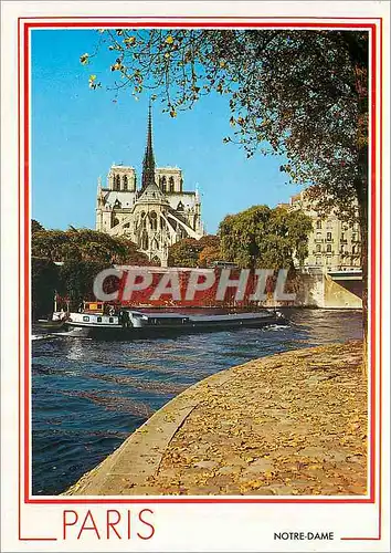 Cartes postales moderne Paris Notre Dame Bateau Peniche