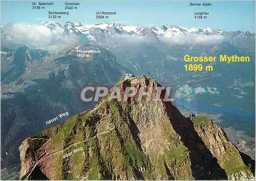 Cartes postales moderne Suisse Grosser Mythen 1899m Flugaufnahme
