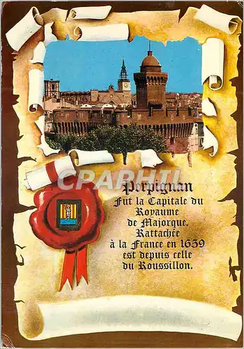 Cartes postales moderne Lumiere et Couleurs du Roussillon Perpignan Vue sur le Castilles et la Ville Cathedrale St Jean