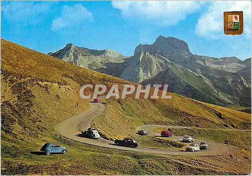 Moderne Karte Route du Col d'Aubisque (alt 1210 m) Les Pyrenees Citroen 2 CV