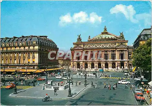 Cartes postales moderne Paris et ses Merveilles La Place et le Theatre (1862 1875) de l'Opera A Gauche le Cafe de la Pai