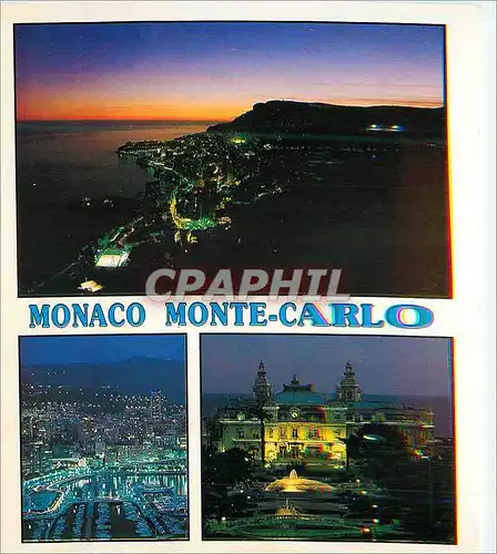 Cartes postales moderne Monaco Monte Carlo by Night