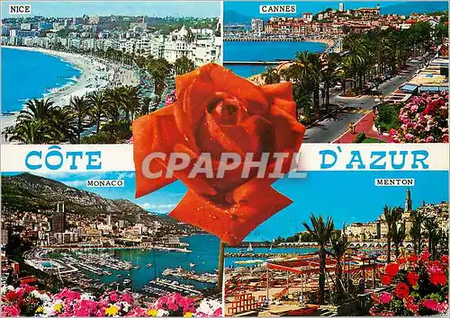 Cartes postales moderne Cotes d'Azur Nice Monaco Cannes Menton