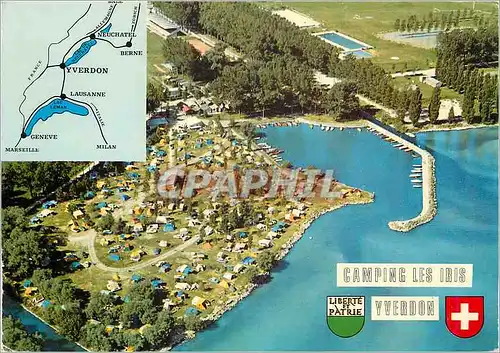 Cartes postales moderne Yverdon Camping des Iris Ouvert du 15 Mars au 15 Octobre