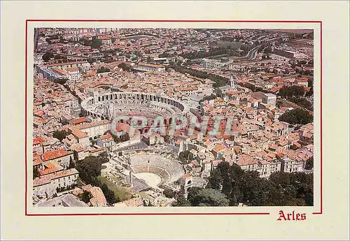 Moderne Karte Arles Vue Generale et les Arenes