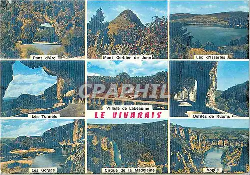 Cartes postales moderne Le Vivarais Pont d'Arc Mont Gerbier Lac d'Issarles