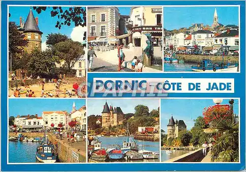 Cartes postales moderne Pornic (L Atl) La Cote de Jade La Plage du Chateau La Fontaine place du Marchix Le Quai Leray Le