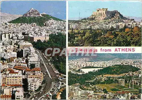Moderne Karte Greetings from Athens Grece