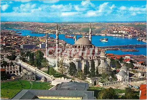 Cartes postales moderne Istanbul Turkiye le Minaret de Soliman le Manifique el la Corned'or Mosquee