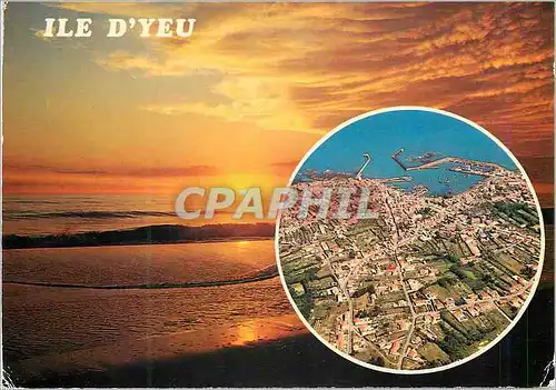 Moderne Karte Ile d'Yeu (Vendee) Vue Aerienne de Port Joinville