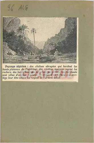 Image Paysage Algerien des Chaines Abruptes qui Bordent les Hauts Plateaux de l'Interieur