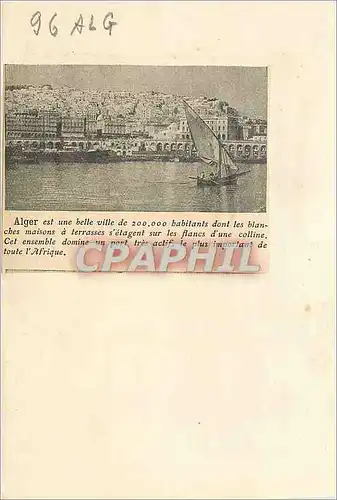 Image Alger est une Belle Ville de 200 000 Habitants dont les Blanches Maisons a Terrasses s'etagent