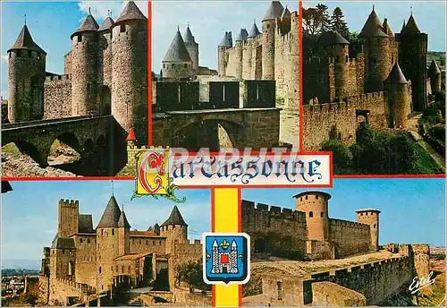 Moderne Karte Cite de Carcassonne (Aude) l'Entree du Chateau Comtal la Porte Narbonnaise l'Entree Ouest le Cha