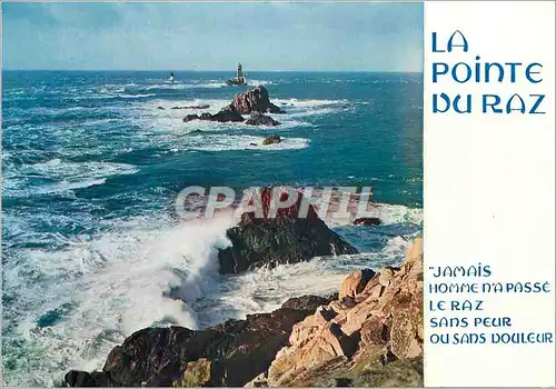 Moderne Karte La Pointe du Raz (Finistere) la Bretagne en Couleurs l'Extreme Pointe avec les Courants souvent