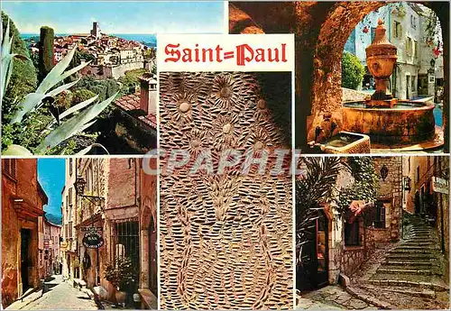 Moderne Karte Saint Paul Cote d'Azur French Riviera Souvenir de Saint Paul
