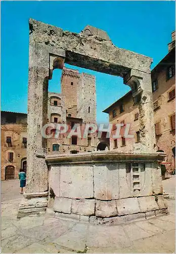 Moderne Karte Citta di S Gimignano (Siena) Place della Cisterna
