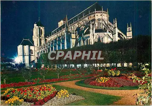 Cartes postales moderne Bourges (Cher) en Berri Cathedrale et Jardin Illumines