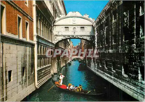 Moderne Karte Venezia Pont des Soupirs Bateau Gondole