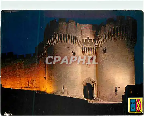 Cartes postales moderne Villeneuve les Avignons (Gard) le Fort St Andre Effet de Nuit les Tours Jumelles (XIVe s)
