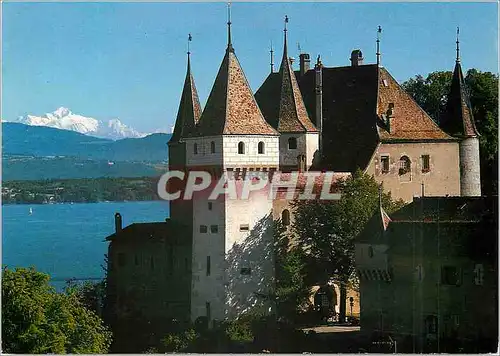 Moderne Karte Nyon Chateau et Mt Blanc Vue Prise depuis Hotel Rotisserie du Nord