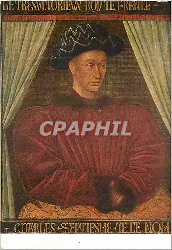 Moderne Karte Musee du Louvre (Ecole Francaise) Jehan Fouquet (vers 1415 vers 1480) Portrait de Charles VII Ro