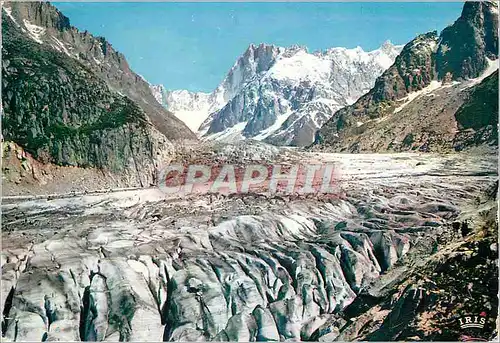 Cartes postales moderne Chamonix Mont Blanc la Mer de Glace et les Grandes Jorasses