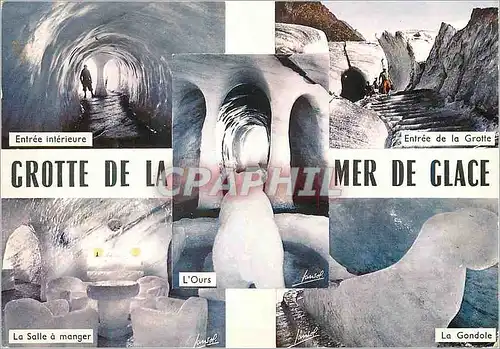 Cartes postales moderne Chamonix Montenvers Grotte de la Mer de Glace La gondole