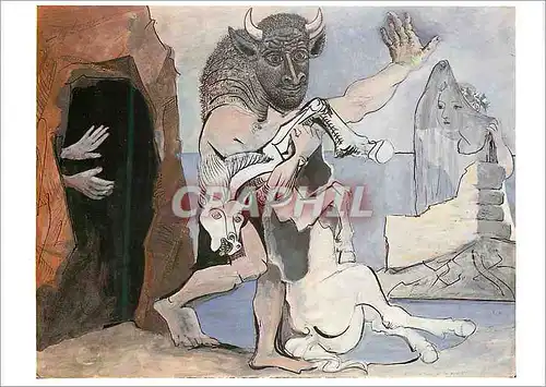 Cartes postales moderne Paris Grand Palais Exposition Pablo Picasso (1881 1973) Scene de la Minotauromachie Minotaure et