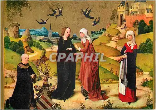 Cartes postales moderne Pinakothek Munchen la Visitation die Heimsuchung Meister des Marienlebens (1450 1480)