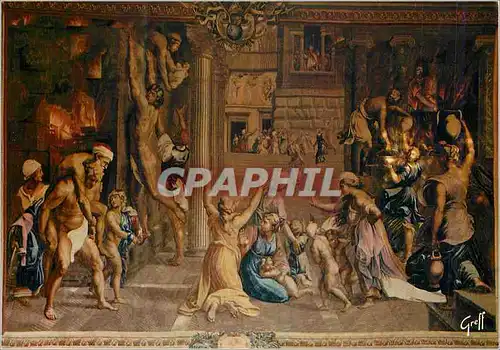 Cartes postales moderne Avignon (Vaucluse) le Palais des Papes Tapisserie des Gobelins du XVIIe s Representant l'Incendi