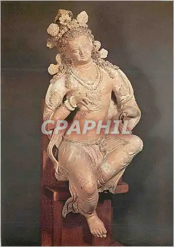 Moderne Karte Paris Musee Guimet Bodhisattva Fondoukistan VIIe siecle Terre Sechee et Peinte