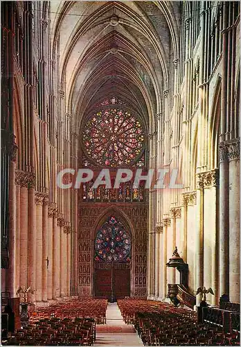 Moderne Karte Cathedrale de Reims (XIIIe s) la Nef et les deux Roses de la Facade Ouest