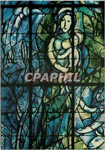 Cartes postales moderne Cathedrale de Reims Vitraux de Chagall Fenetre de Gauche la Vierge et l'Enfant