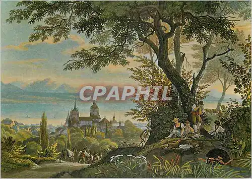 Moderne Karte Lausanne Suisse d'Apres une Gravure Ancienne vers 1830