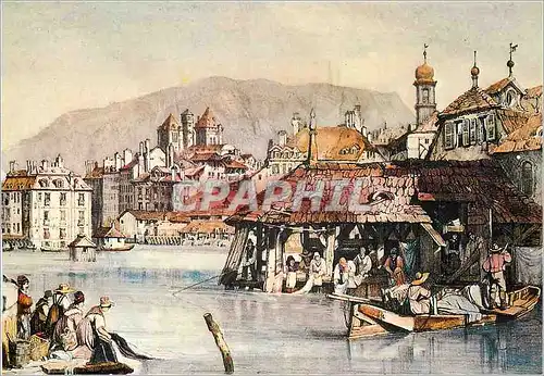 Cartes postales moderne Geneve de Jadis au Bord du Rhone