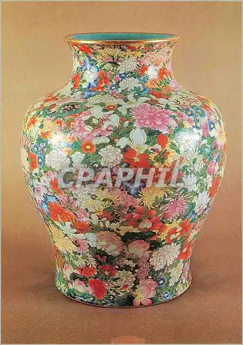 Cartes postales moderne Paris Musee Guimet Vase a Decor Mille Fleurs Porcelaine Famille Rose Chine Epoque K'Ien Long 173