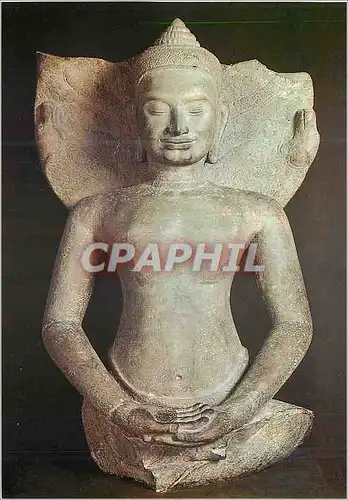 Cartes postales moderne Paris Musee Guimet Buddha sur le Naga Art Khmer Style du Bayon Gres fin du XIIe siecle