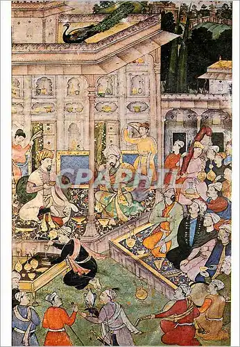 Cartes postales moderne Paris Musee Guimet Miniature Moghole Etrevue de l'Empereur Babour avec le Prince Az Zaman Mirza