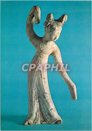 Cartes postales moderne Paris Musee Guimet Statuette Funeraire (Ming k'i) Danseuse Chine Epoque T'ang VIIIe siecle Terre
