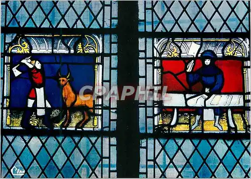 Cartes postales moderne Semur en Auxois (Cote d'Or) Collegiale Notre Dame Vitrail des Bouchers (XIVe XVe S)