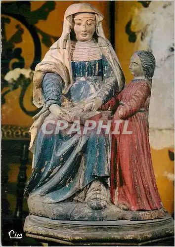 Moderne Karte Semur en Auxois (Cote d'Or) Collegiale Notre Dame (XIIIe S) Ste Anne et la Vierge Marie Statue P