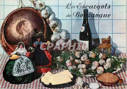 Cartes postales moderne Recette Les Escargots de Bourgogne Poupee Folklore