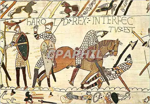 Cartes postales moderne Tapisserie de Bayeux Harold Surcombe atteint par une Fleche Normande