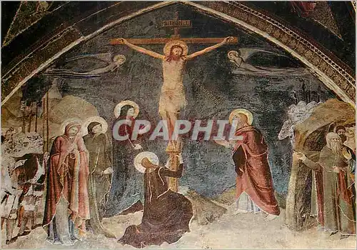 Cartes postales moderne Avignon Palais des Papes Chapelle St Jean Crucifixion Fresque de Matteo Giovanetti (1343) Christ
