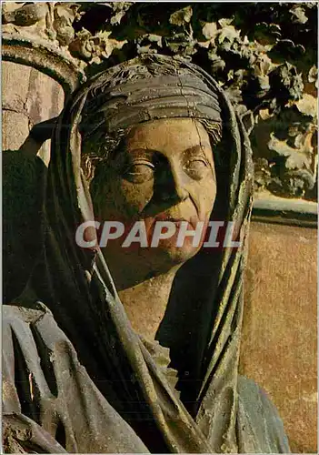 Cartes postales moderne Cathedrale de Reims Facade Ouest Portail Central La visitation Ste Elisabeth