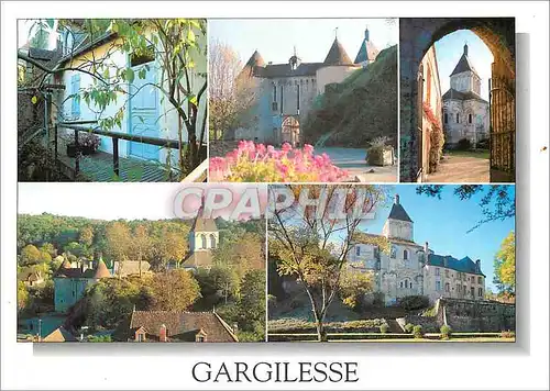 Cartes postales moderne Gargilesse (Indre) Maison de George Sand Poterne du Chateau L'Eglise Romane Vue Generale Le Chat
