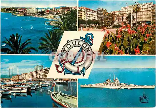 Cartes postales moderne Toulon La Cote d'Azur Le Mourillon Place de la Liberte Le Port Le Jean Bart Bateau