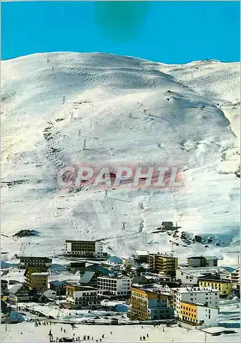 Moderne Karte Les 2 Alpes (Isere) Alt 1650 m Telecabine du Super Venosc et Piste de Pied Moutet