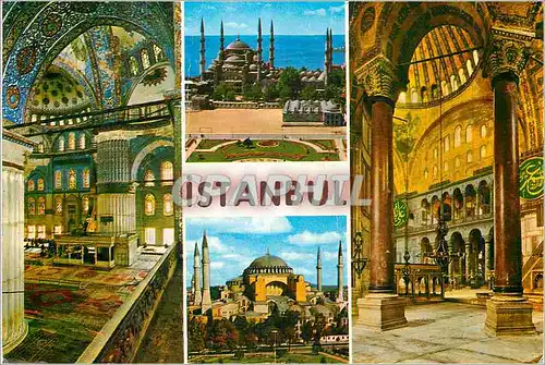 Cartes postales moderne Istanbul Turkey Sultan Ahmet Mosquet and it's Interior St Sophia Museum and it's Interior